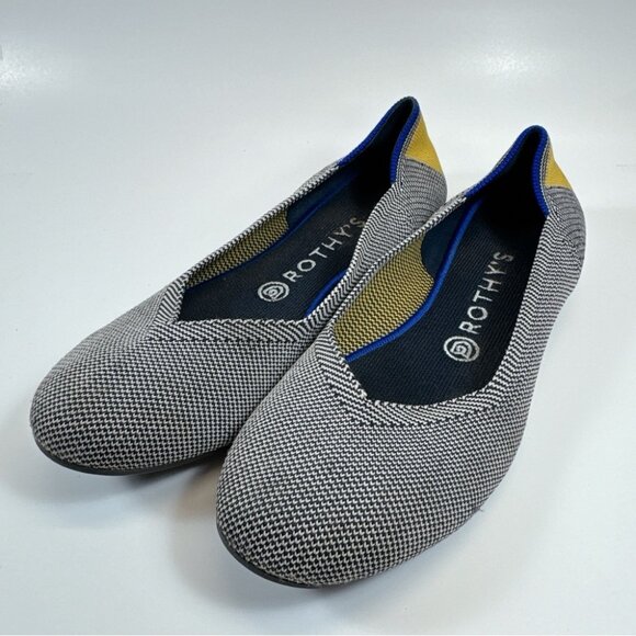 Rothy's Womens 9 Shale Ribbon Stripe Round Toe Flats - Picture 2 of 14